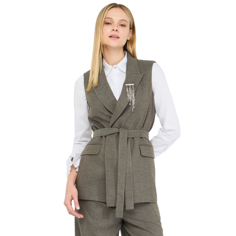 Gilet Liu Jo chevron con cintura