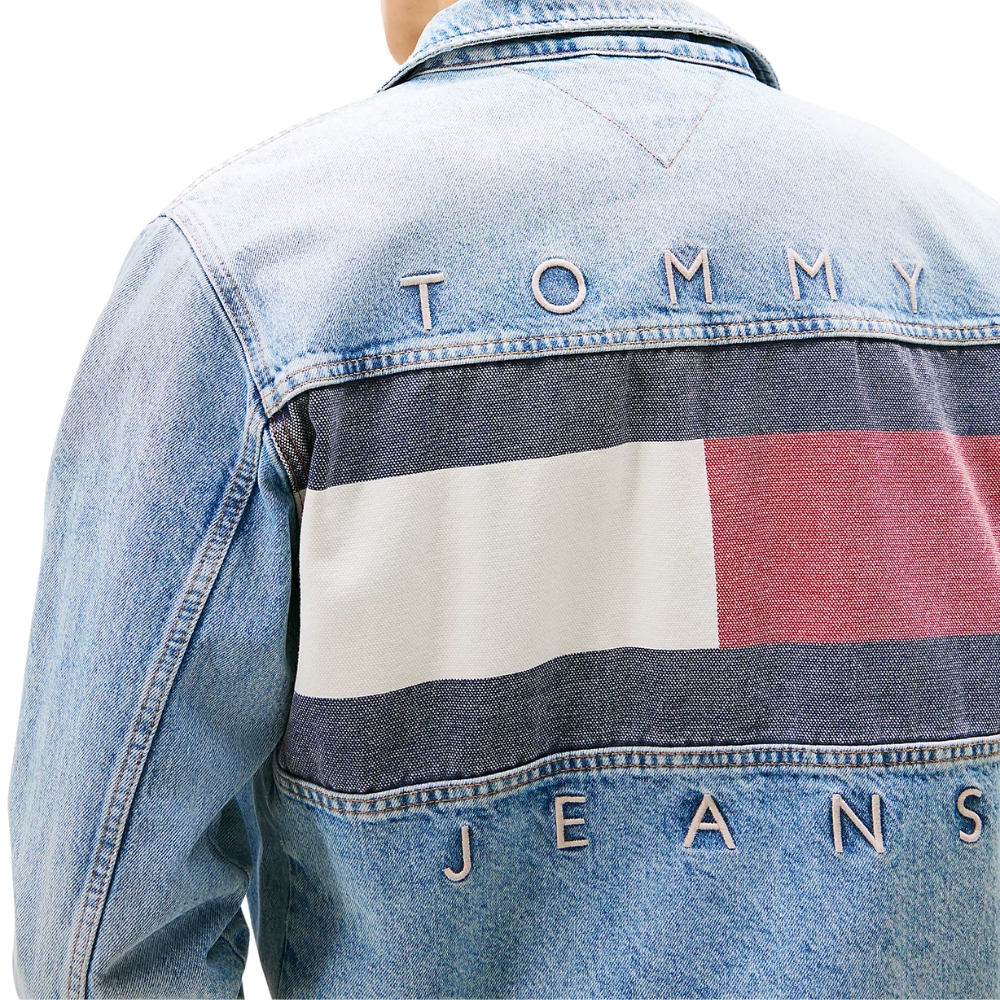 Giacca Tommy Jeans trucker Ryan in denim con logo