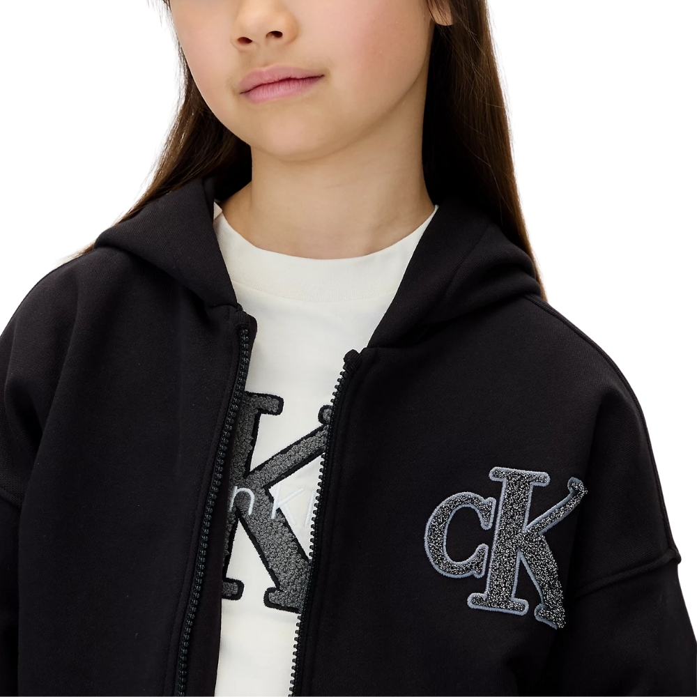 Felpa Calvin Klein con cappuccio con zip integrale e logo