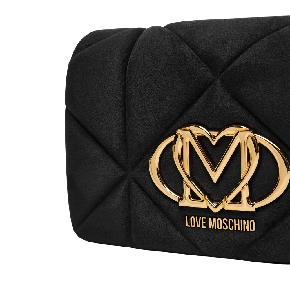 Borsa Love Moschino in suede a tracolla logo