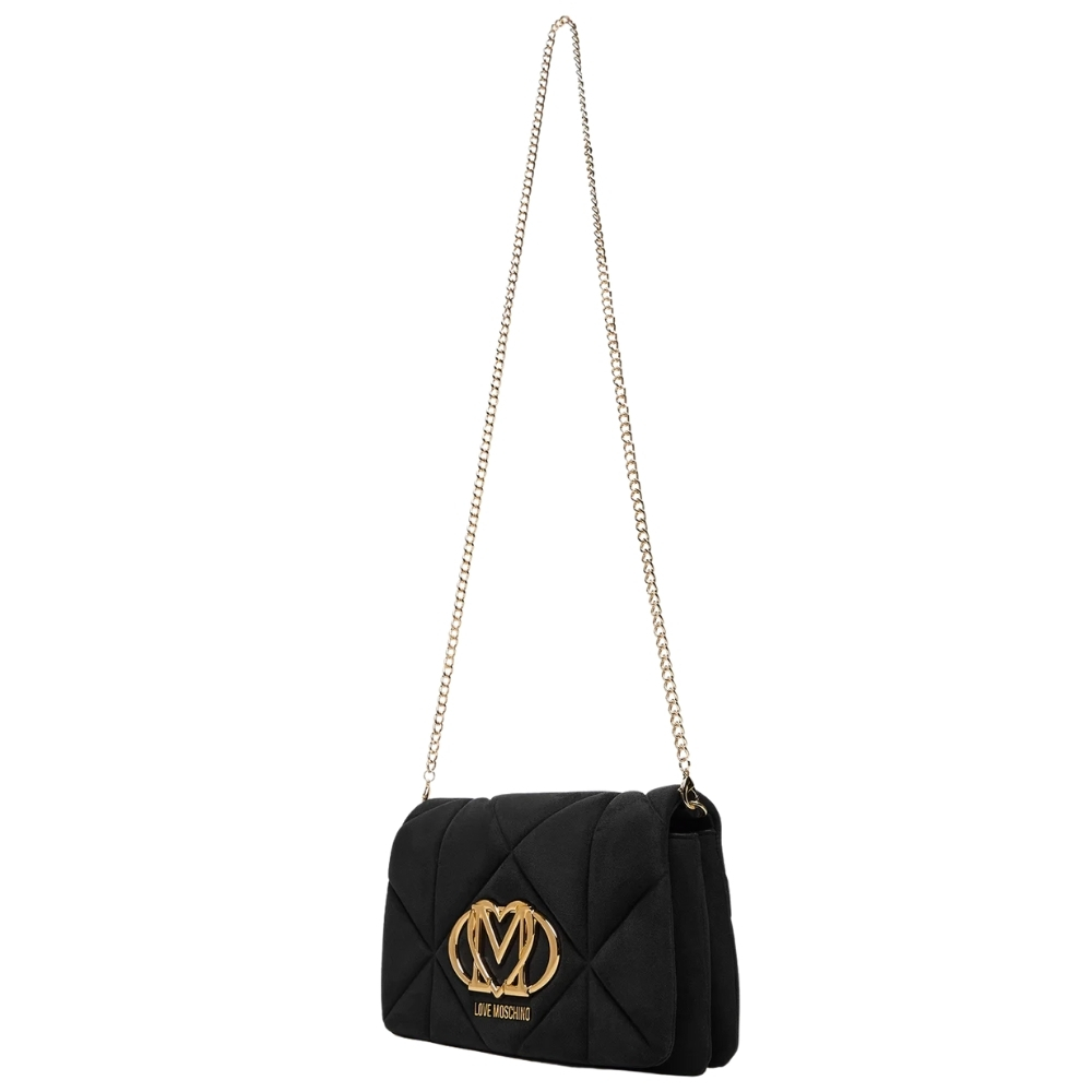 Borsa Love Moschino in suede a tracolla logo