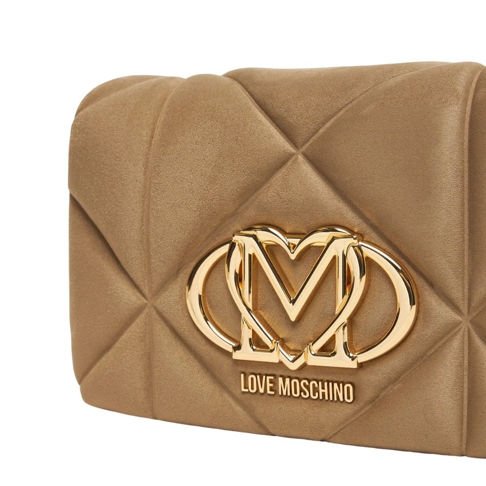 Borsa Love Moschino in suede a tracolla logo