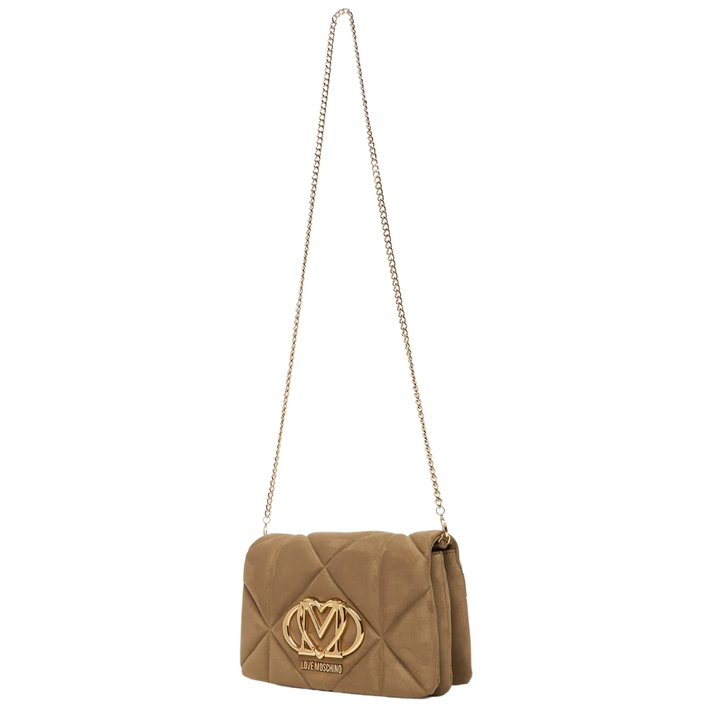 Borsa Love Moschino in suede a tracolla logo