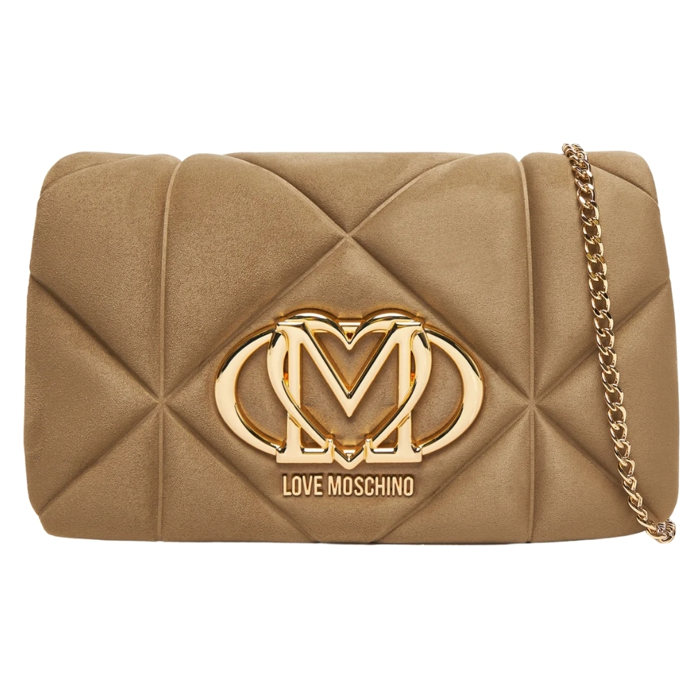 Borsa Love Moschino in suede a tracolla logo