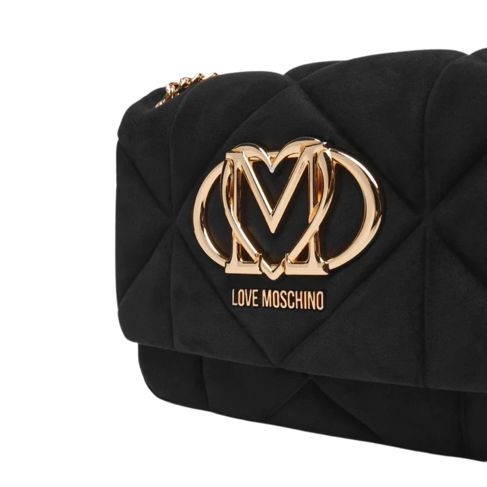 Borsa Love Moschino in suede logo