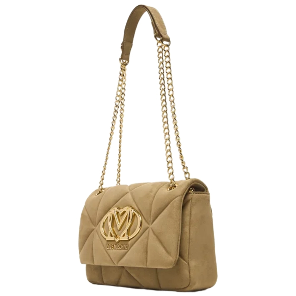 Borsa Love Moschino in suede logo
