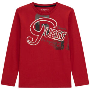 T-shirt Guess logo a maniche lunghe