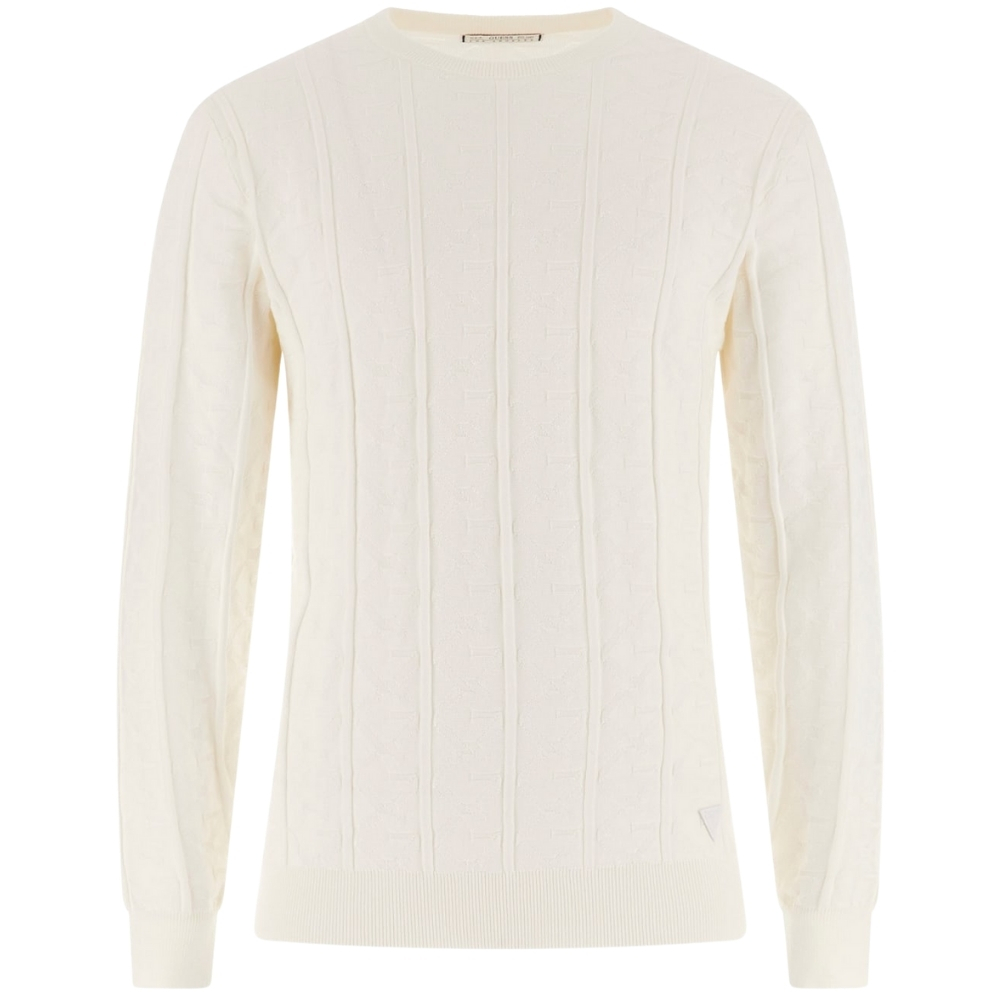 Maglione Guess girocollo con logo all over