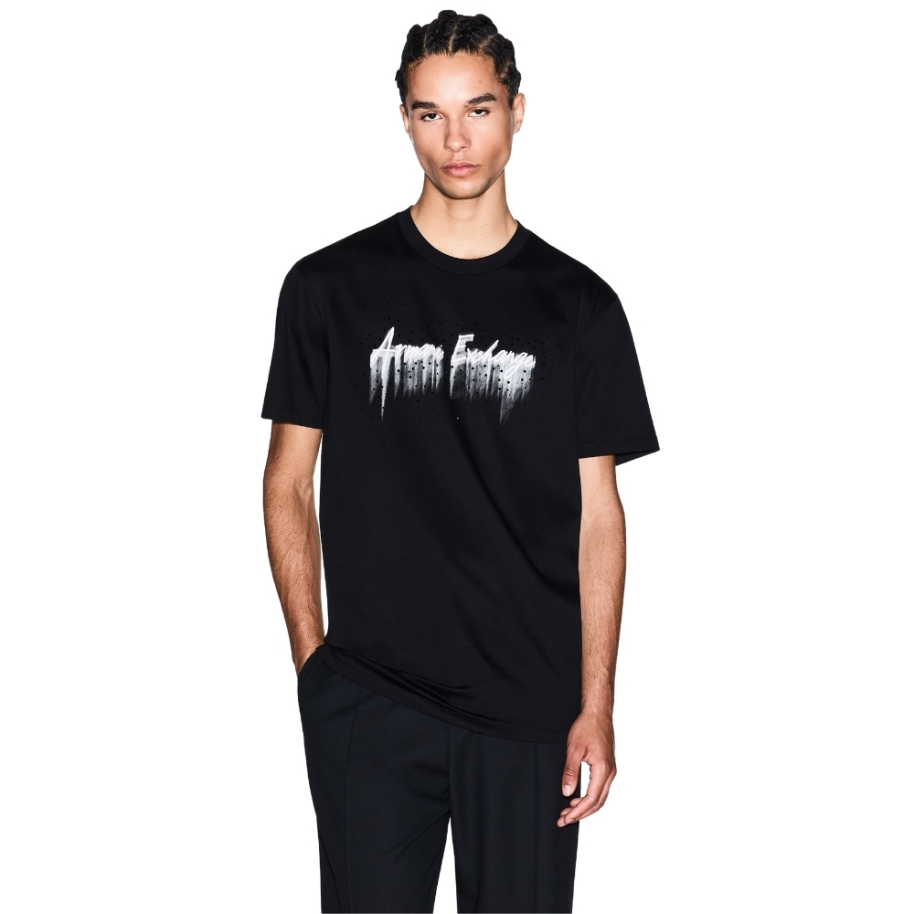 T-Shirt Armani Exchange con stampa spray