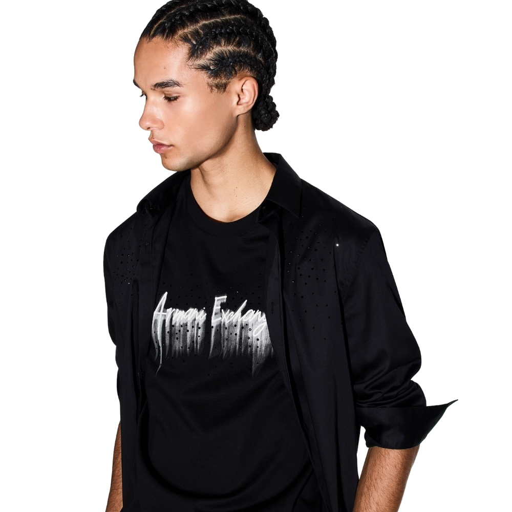 T-Shirt Armani Exchange con stampa spray