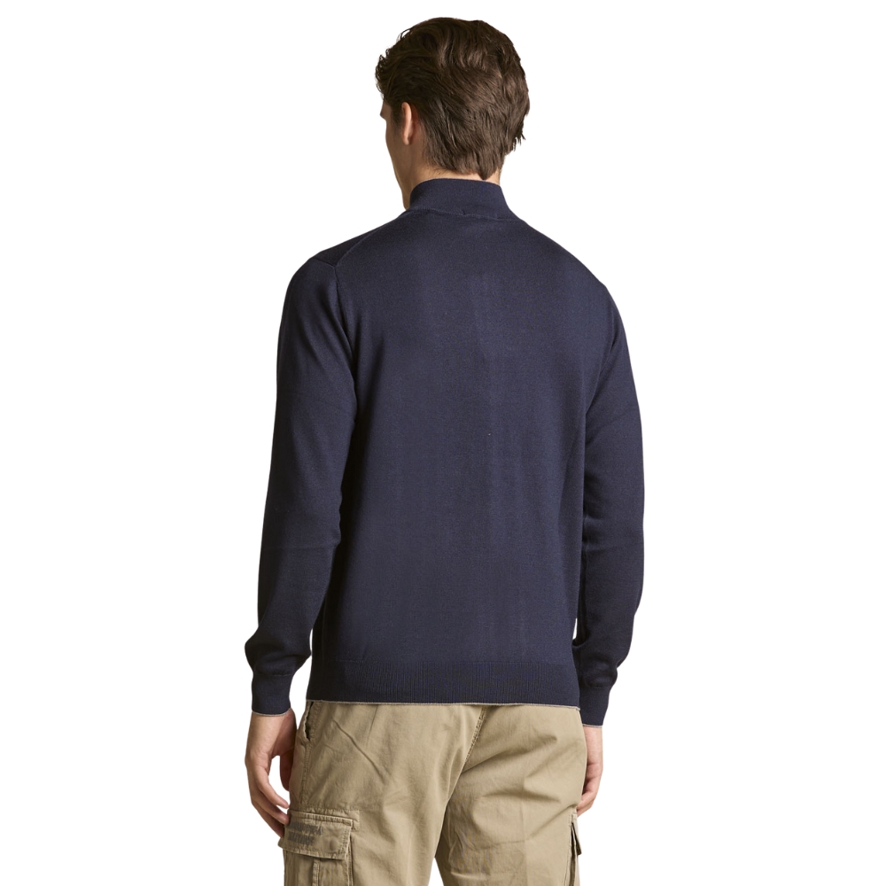 Maglia Aeronautica Militare full-zip in lana merino