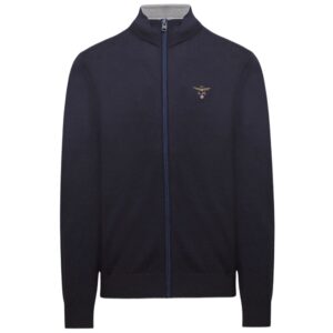 Maglia Aeronautica Militare full-zip in lana merino