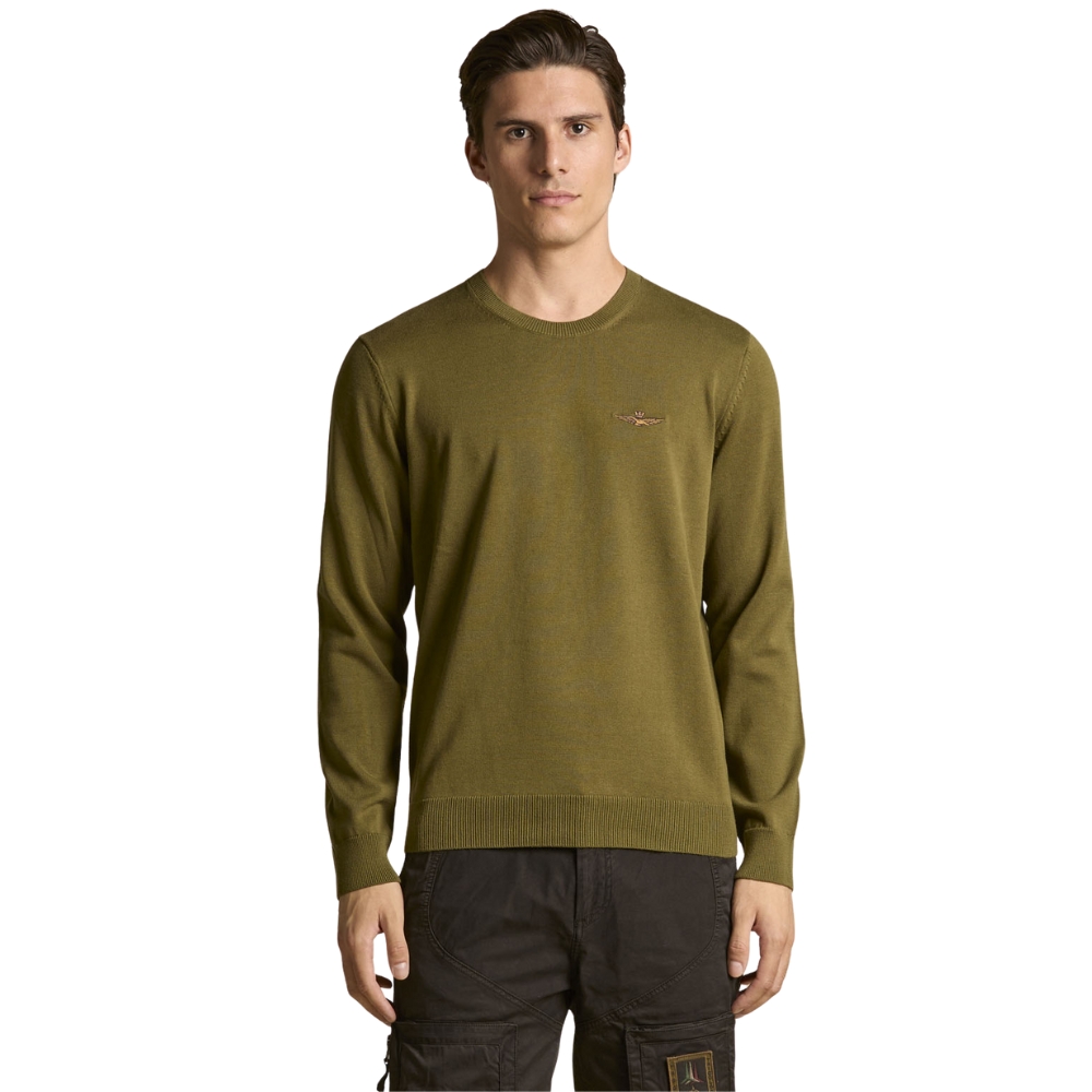 Maglia Aeronautica Militare girocollo in cotone tinto filo