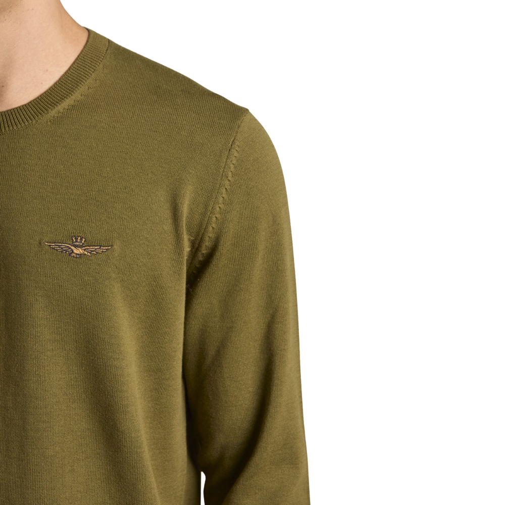 Maglia Aeronautica Militare girocollo in cotone tinto filo