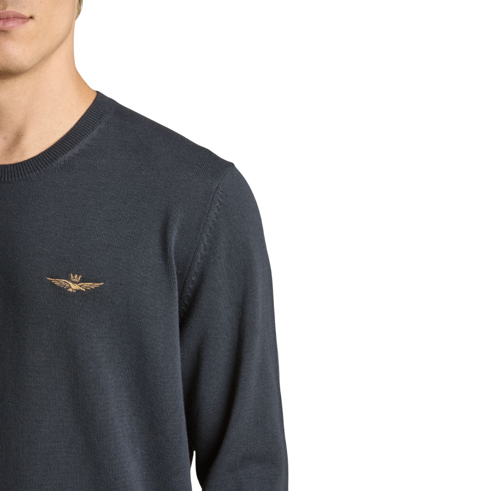 Maglia Aeronautica Militare girocollo in cotone tinto filo