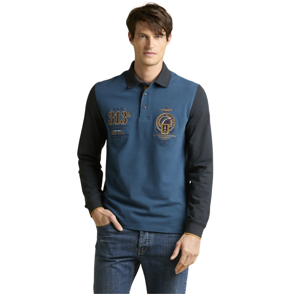 Polo Aeronautica Militare Frecce Tricolori ricamata in piqué