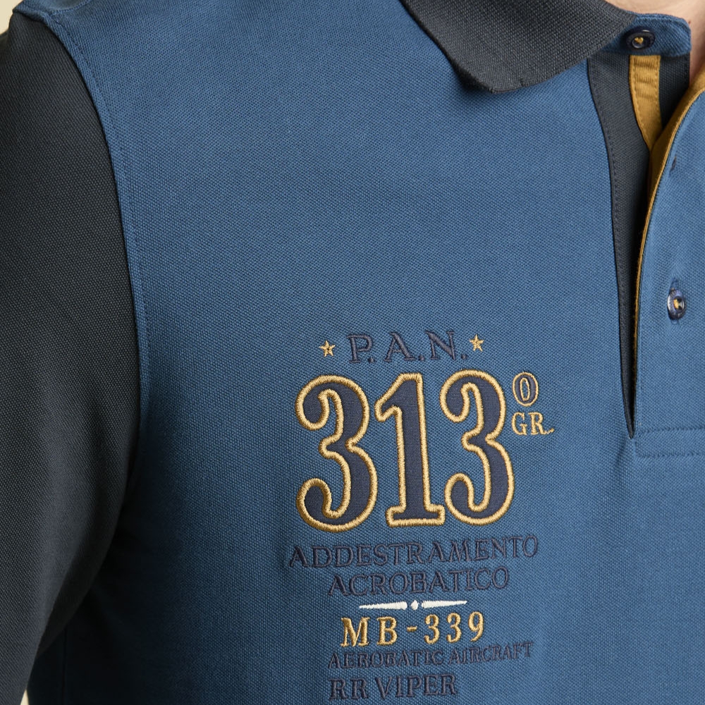 Polo Aeronautica Militare Frecce Tricolori ricamata in piqué