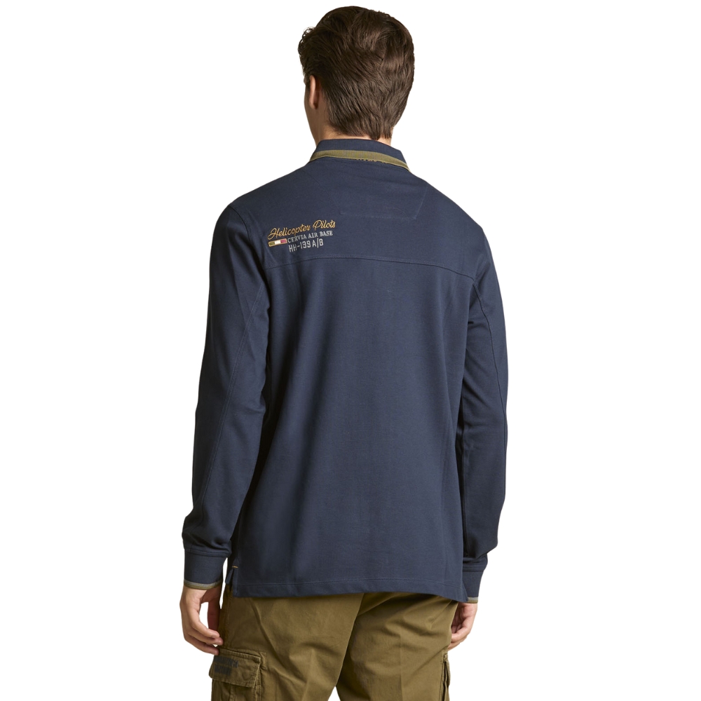 Polo Aeronautica Militare ricamata a manica lunga