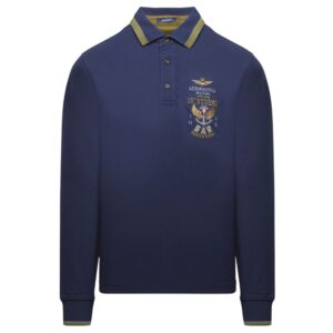 Polo Aeronautica Militare ricamata a manica lunga