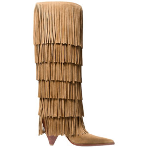 Stivali Michael Kors alti Jayla in pelle scamosciata con frange