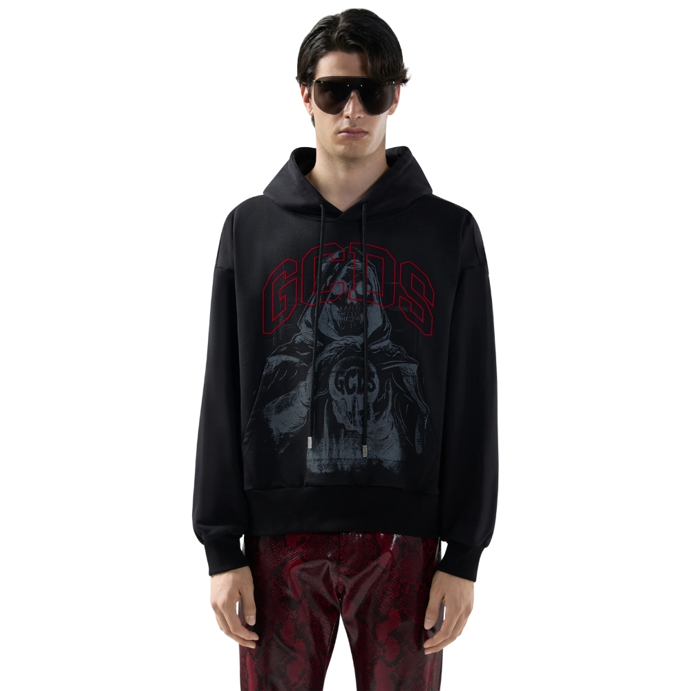 Felpa GCDS con cappuccio stampa gotica