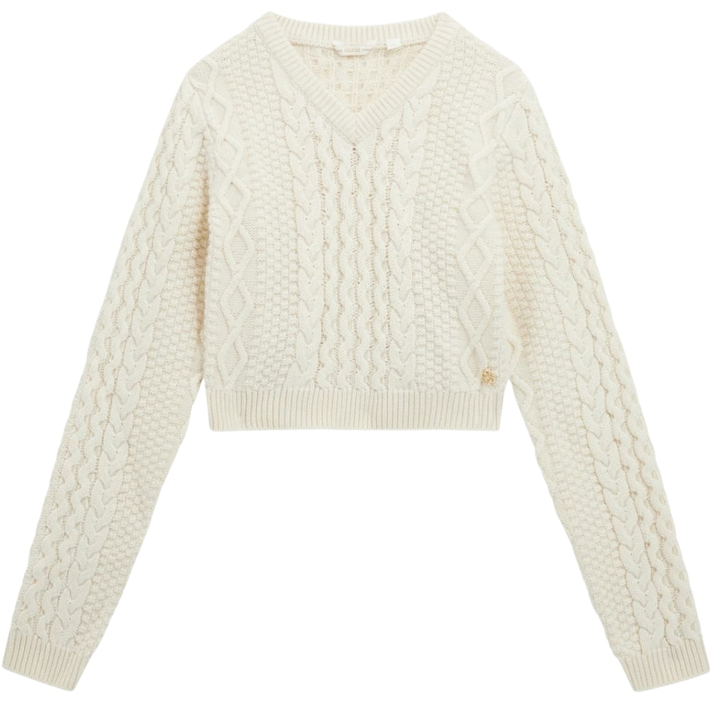 Maglione Guess scolla v con trecce