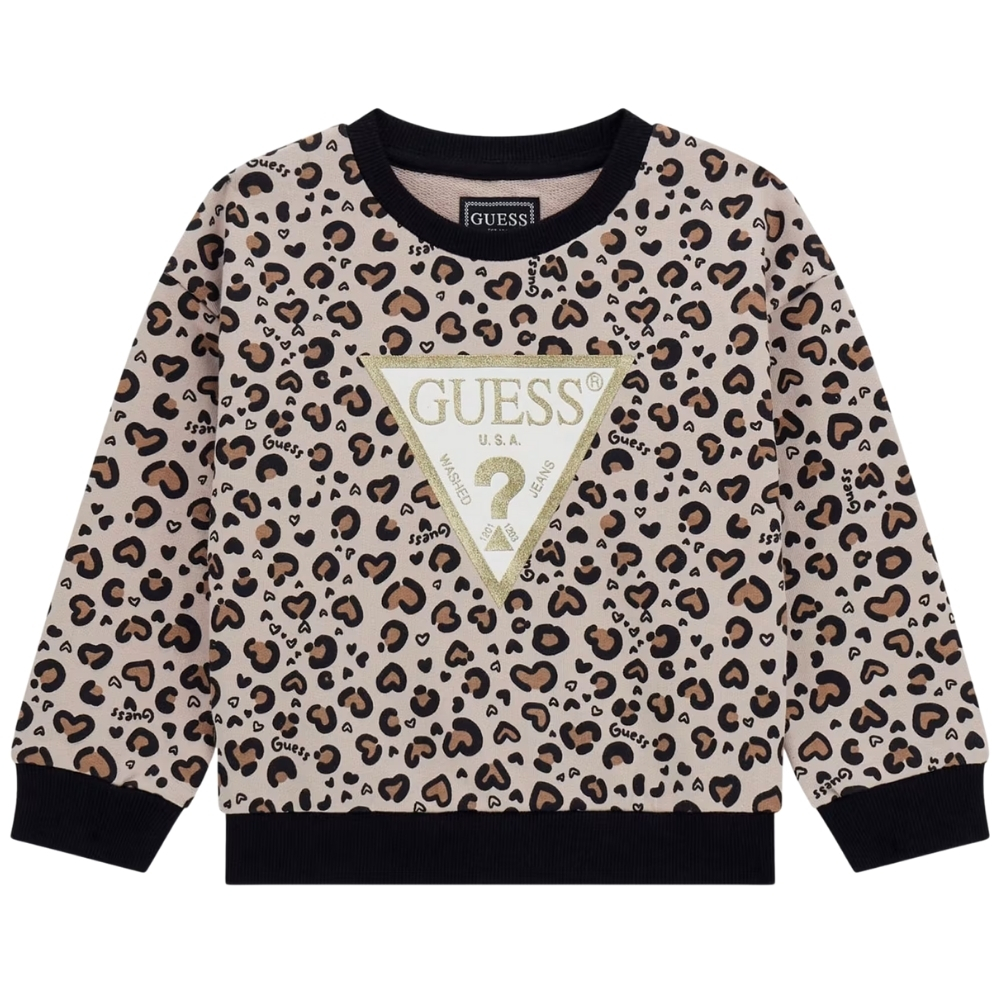 Felpa Guess logo triangolo con glitter