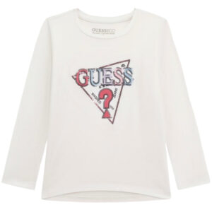 T-Shirt Guess con logo triangolo in paillettes