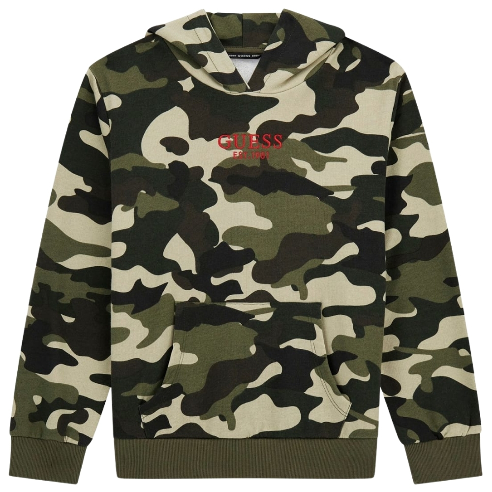 Felpa Guess con cappuccio stampa all over