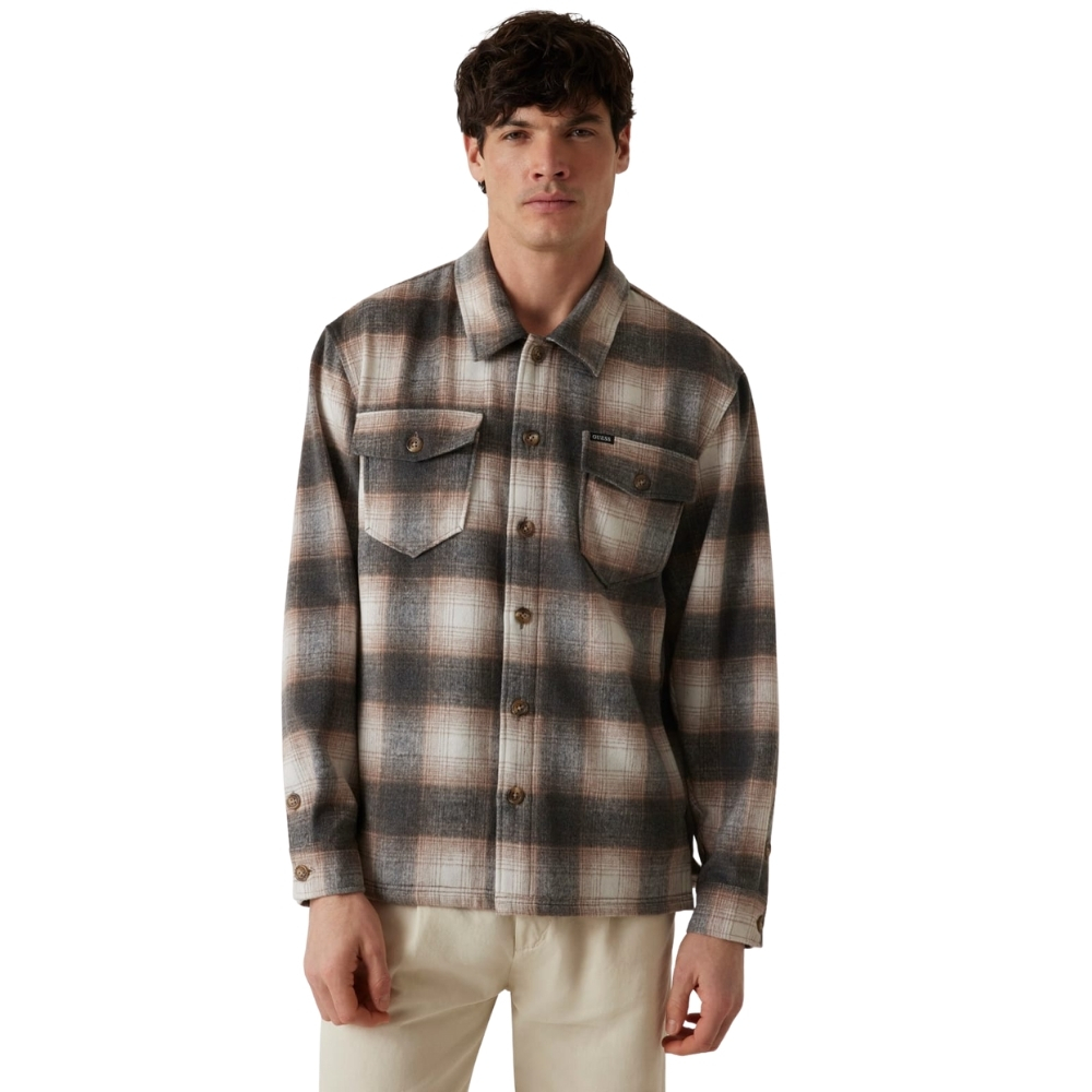 Camicia Guess in flanella di cotone