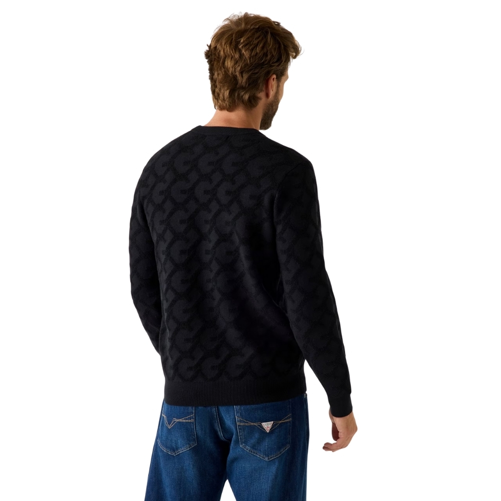 Maglione Guess logo jacquard a sbalzo