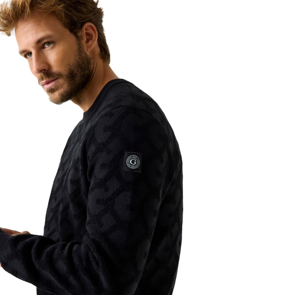 Maglione Guess logo jacquard a sbalzo