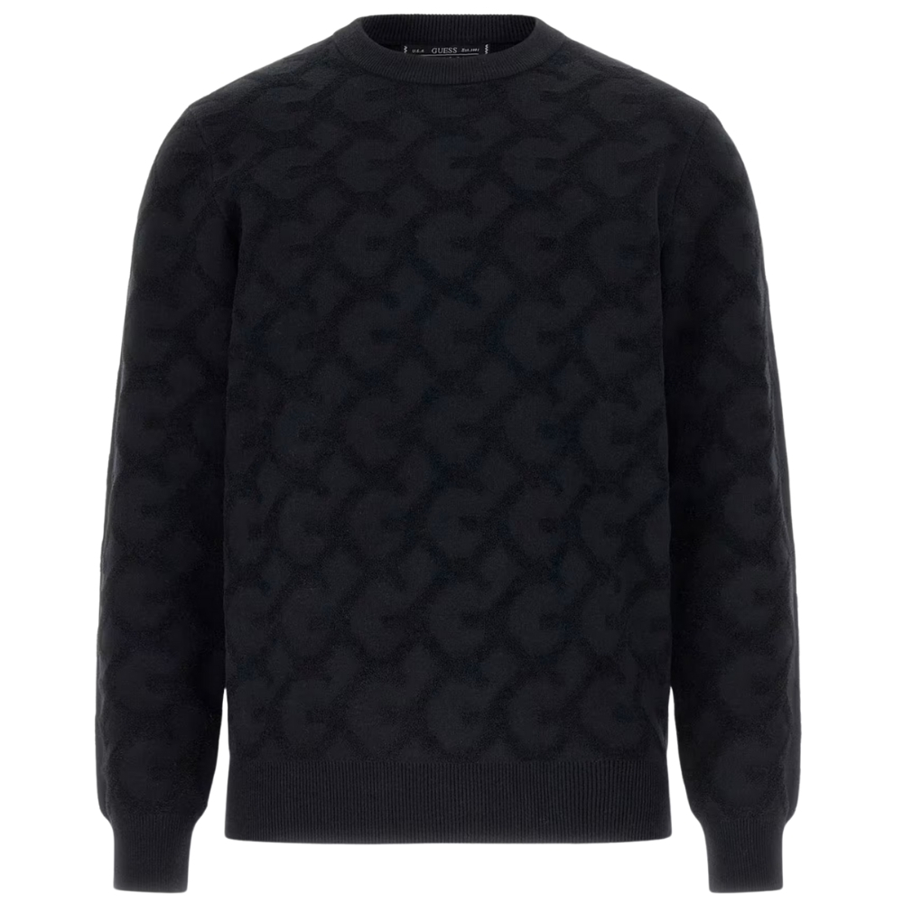 Maglione Guess logo jacquard a sbalzo