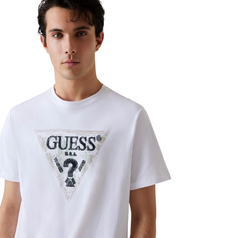 T-Shirt Guess con logo triangolo