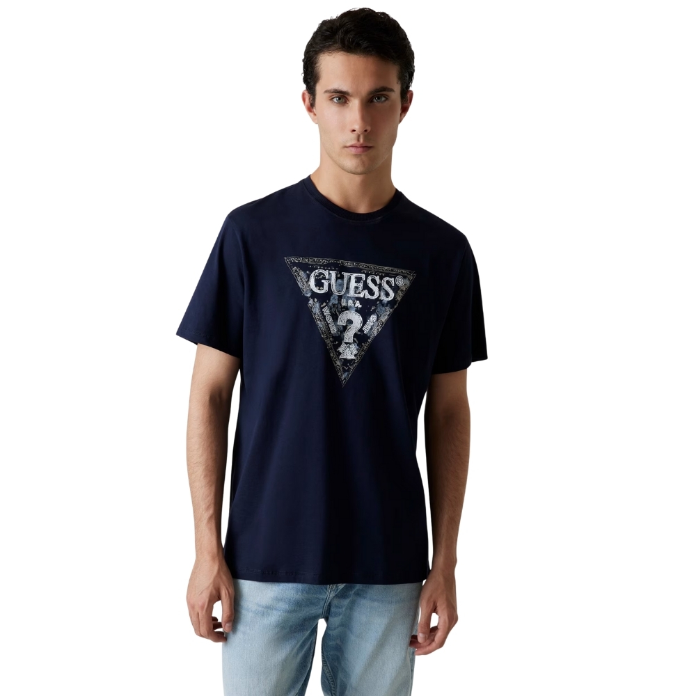 T-Shirt Guess con logo triangolo