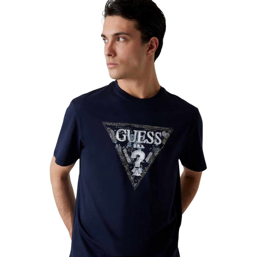 T-Shirt Guess con logo triangolo