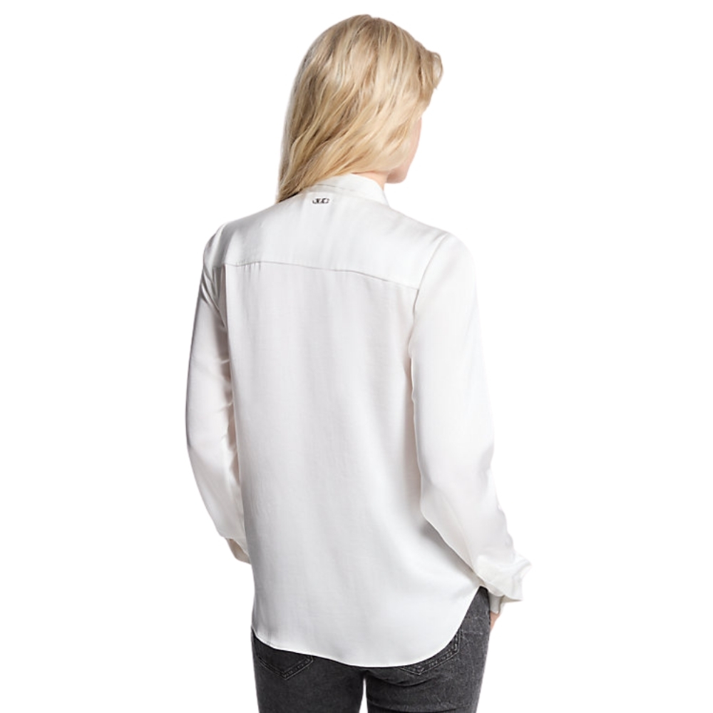 Blusa in raso Michael Kors con colletto a nastro e frange