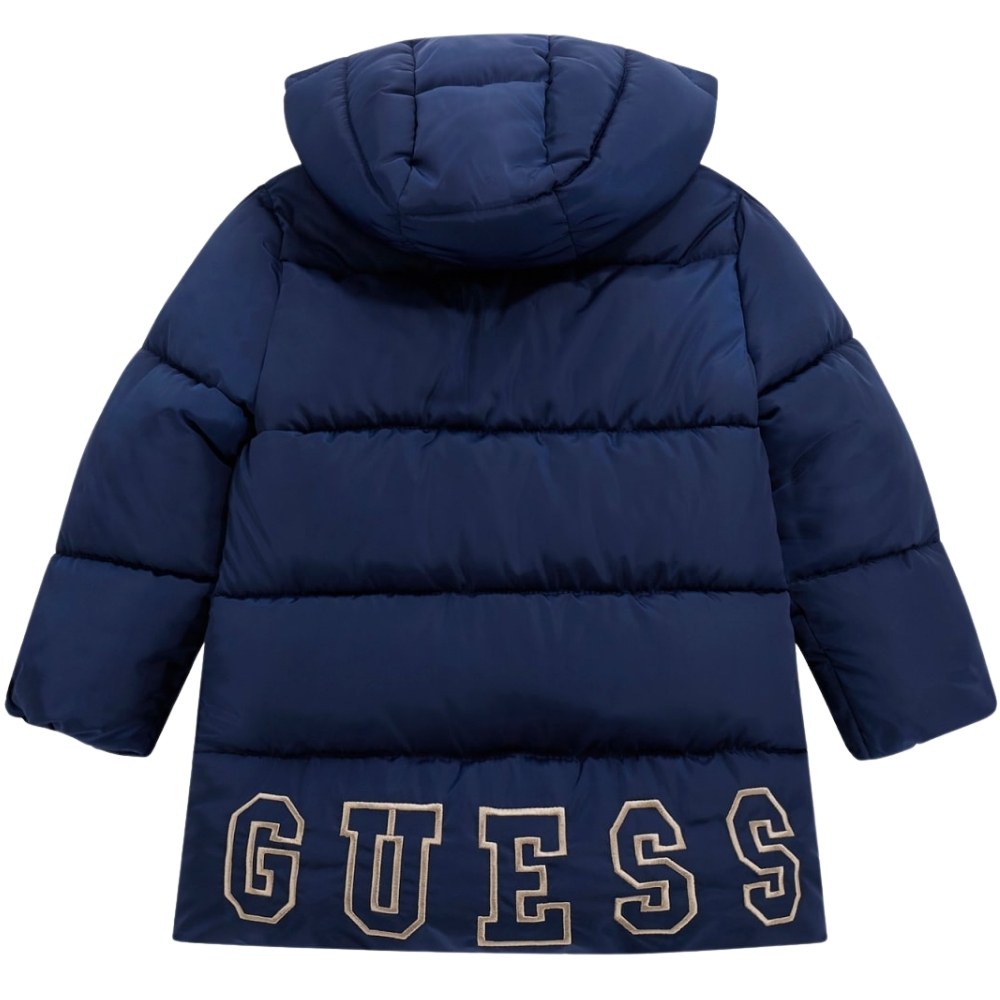 Giacca Guess lunga imbottita con cappuccio
