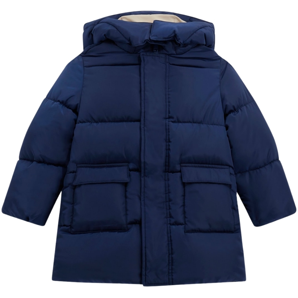 Giacca Guess lunga imbottita con cappuccio