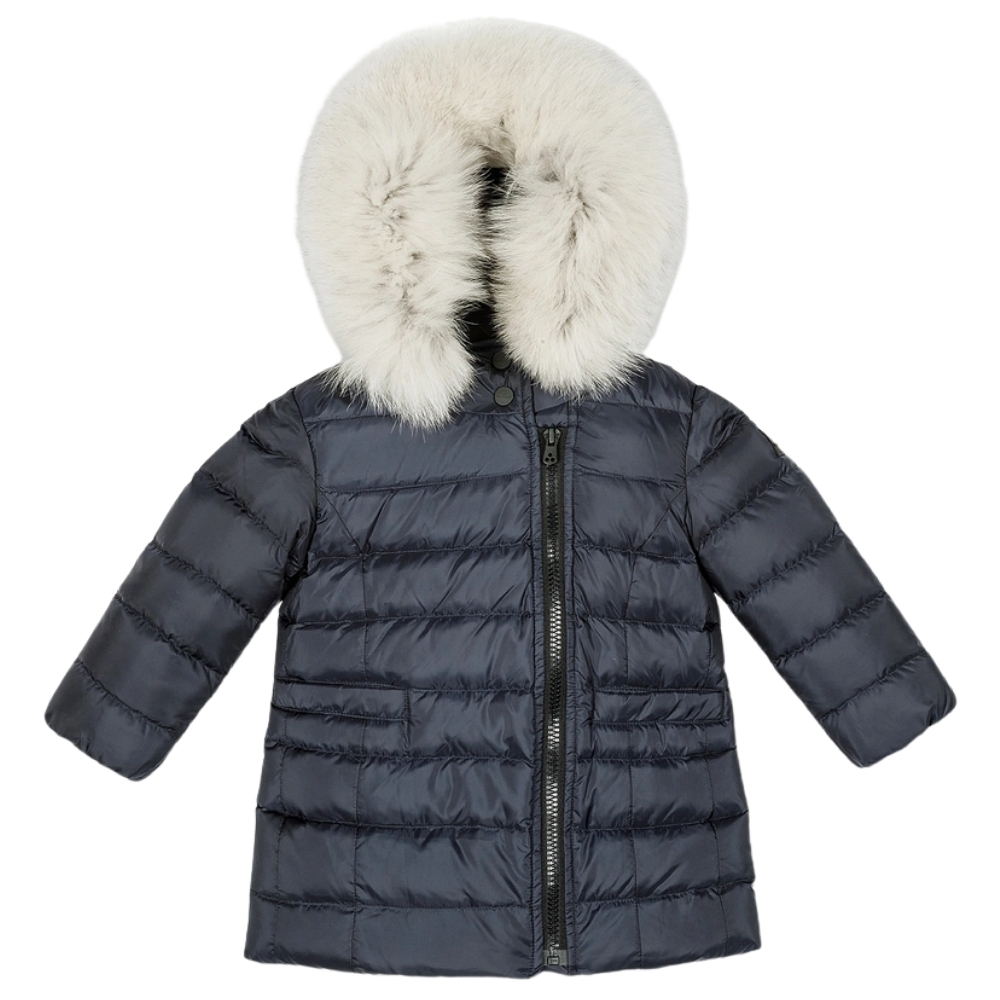 Piumino Peuterey kids con zip asimmetrica e cappuccio