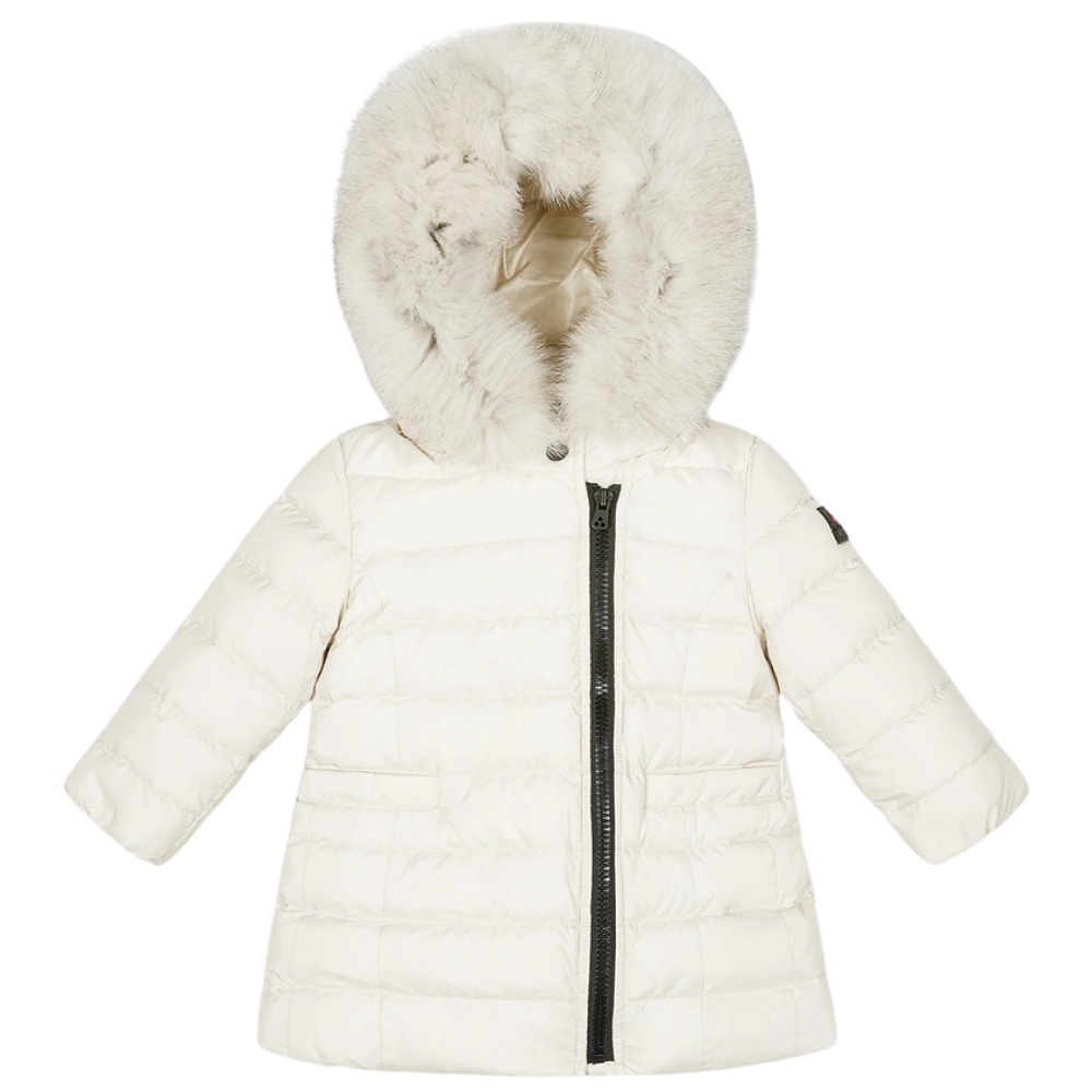 Piumino Peuterey kids con zip asimmetrica e cappuccio