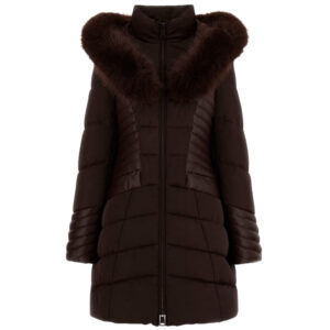 Piumino Guess con cappuccio in pelliccia sintetica