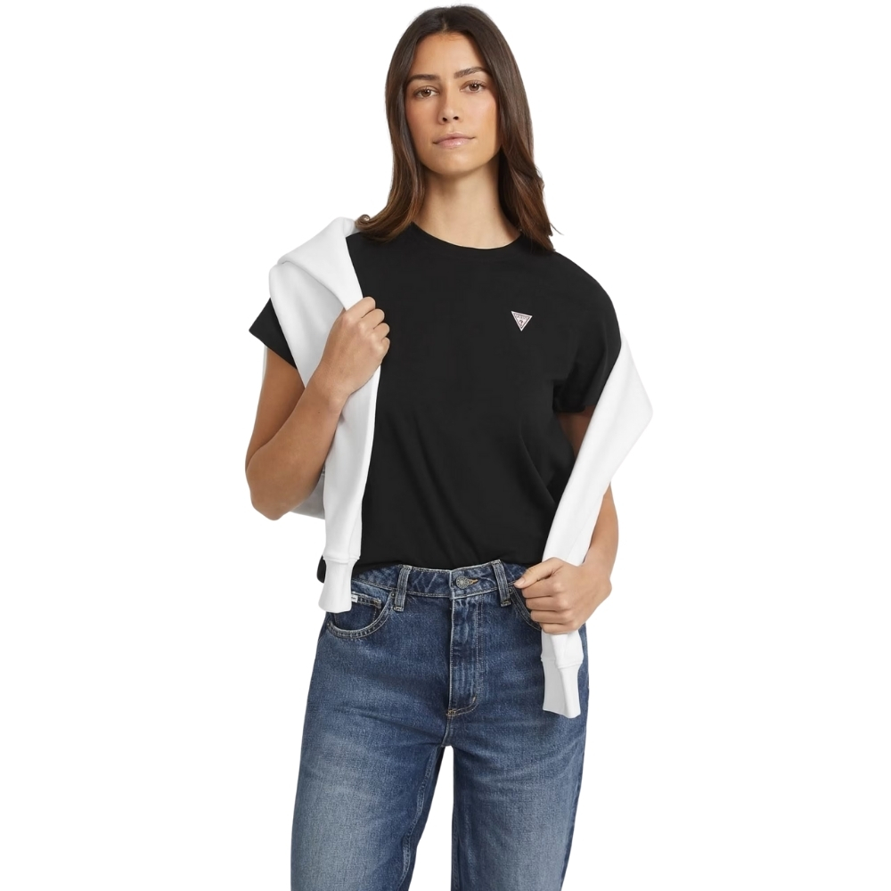 T-shirt Guess classica con logo triangolo mini