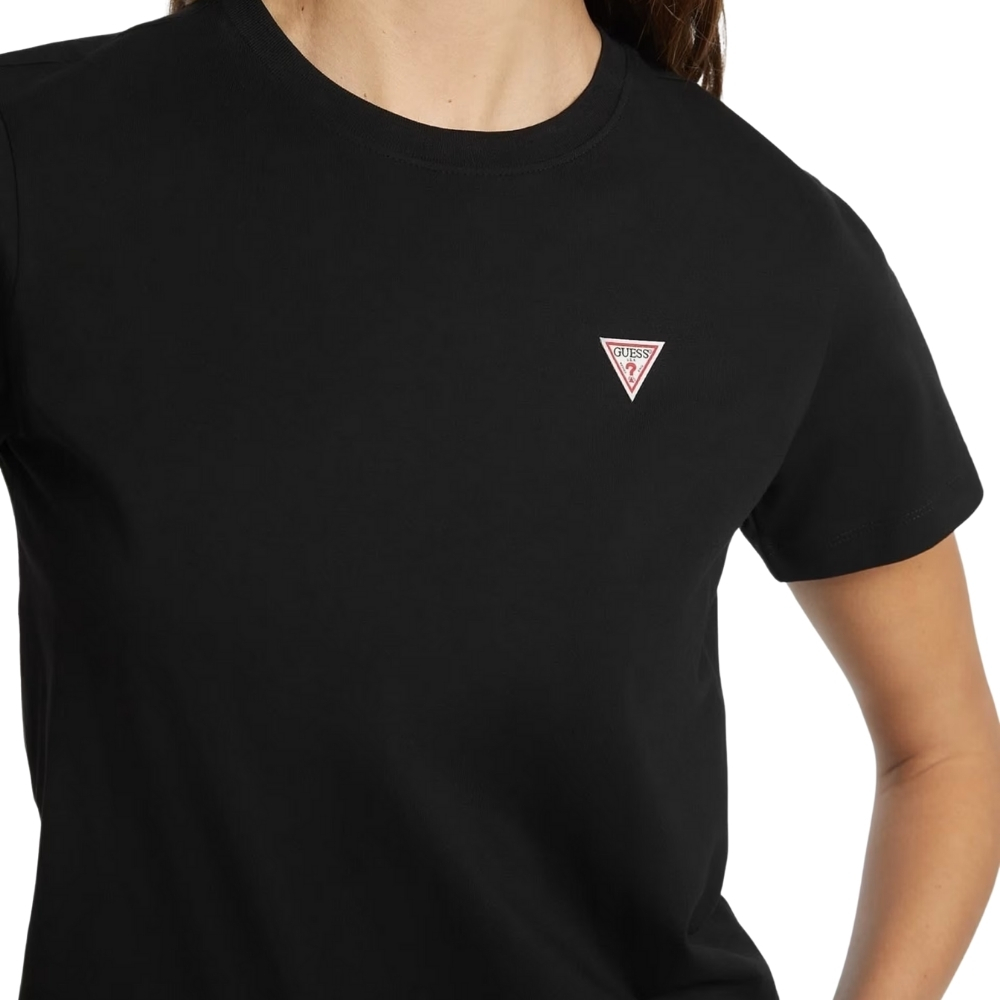 T-shirt Guess classica con logo triangolo mini