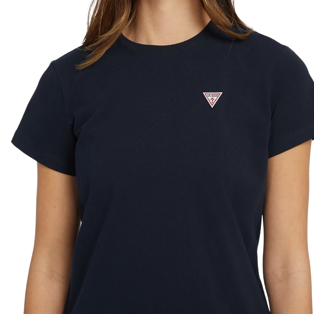 T-shirt Guess classica con logo triangolo mini
