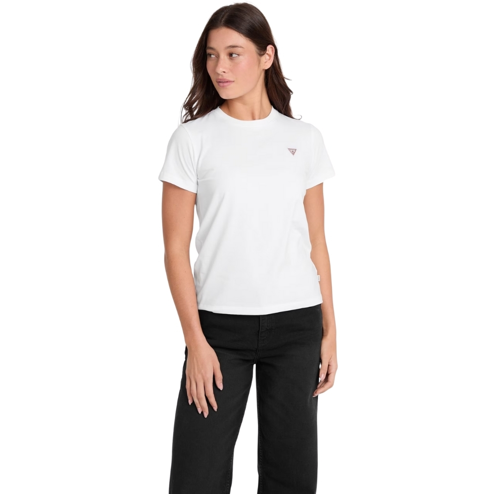 T-shirt Guess classica con logo triangolo mini