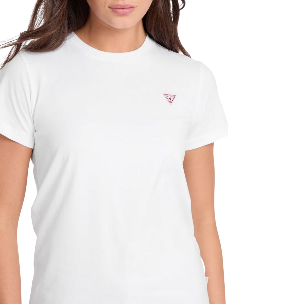 T-shirt Guess classica con logo triangolo mini