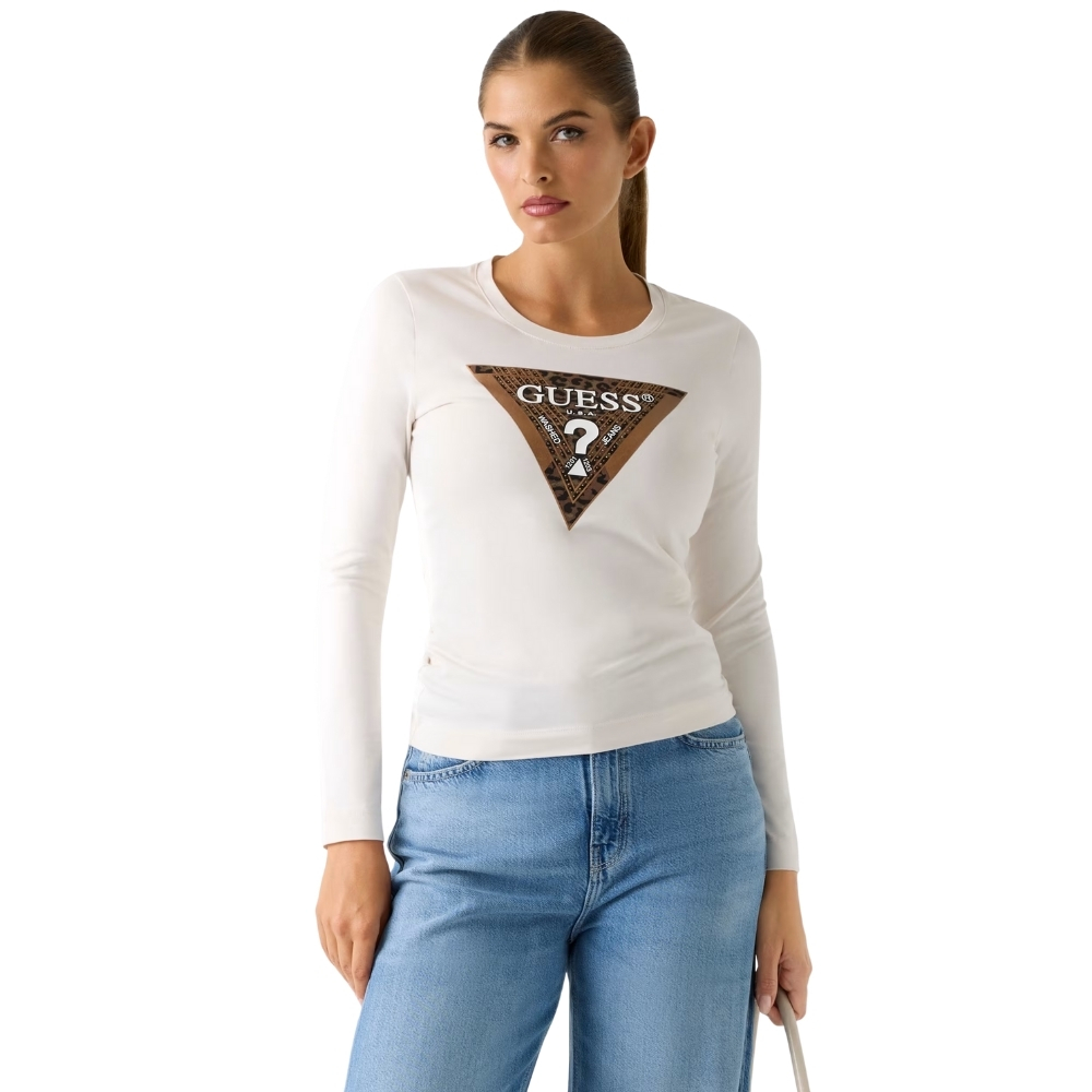 T-shirt Guess vestibilità slim logo triangolo