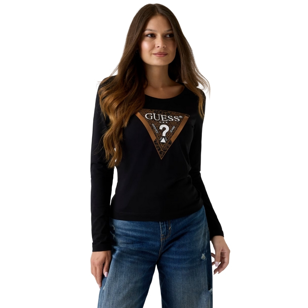 T-shirt Guess vestibilità slim logo triangolo