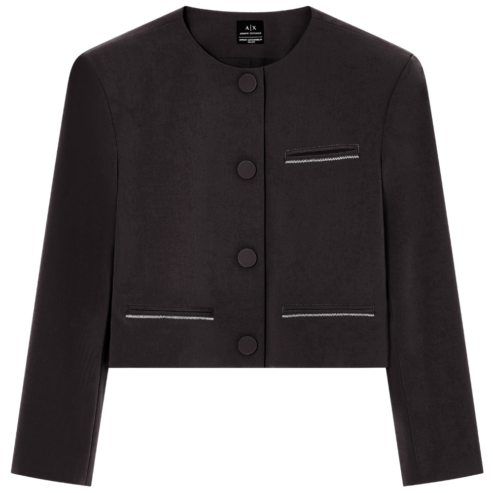 Giacca Cropped Armani Exchange in tessuto stretch